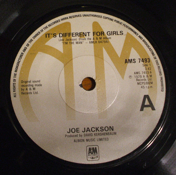 Joe Jackson : It's Different For Girls (7", Single)