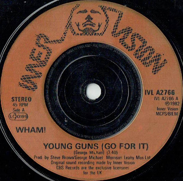 Wham! : Young Guns (Go For It) (7", Single, Inj)