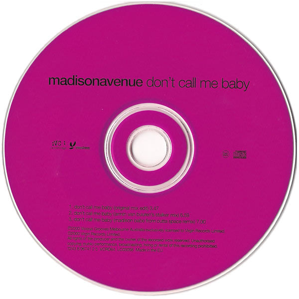 Madison Avenue : Don't Call Me Baby (CD, Single, RE)