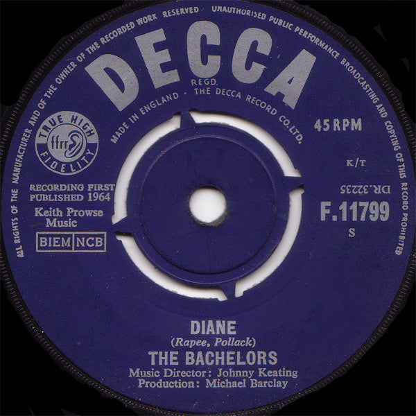 The Bachelors : Diane (7", Single)