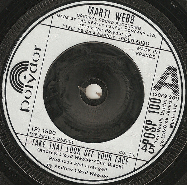 Marti Webb : Take That Look Off Your Face (7", Single, Sil)