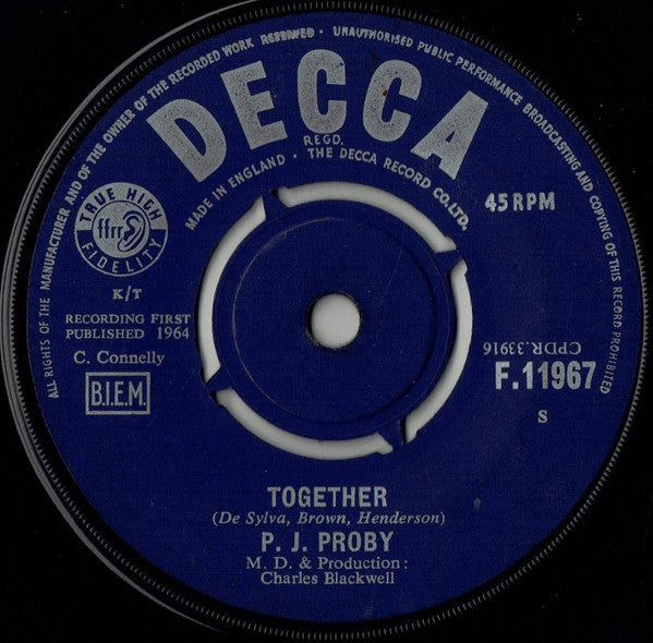 P.J. Proby : Together (7", Single)