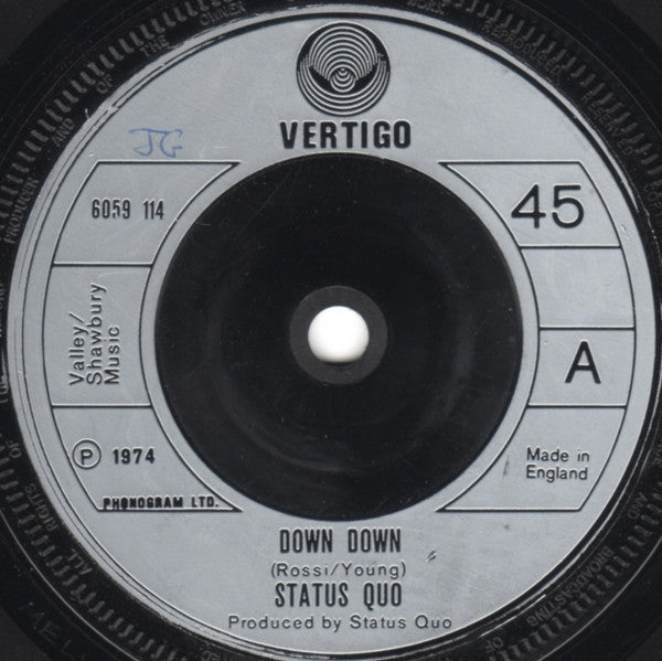 Status Quo : Down Down (7", Single)