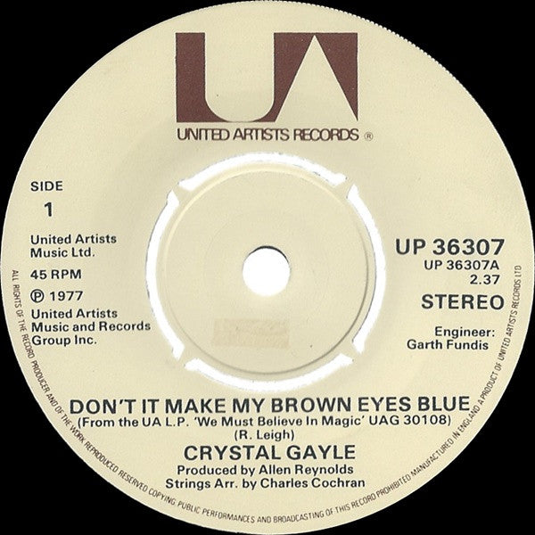 Crystal Gayle : Don't It Make My Brown Eyes Blue (7", Single, Kno)