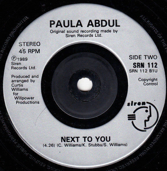 Paula Abdul : Forever Your Girl (7", Single)