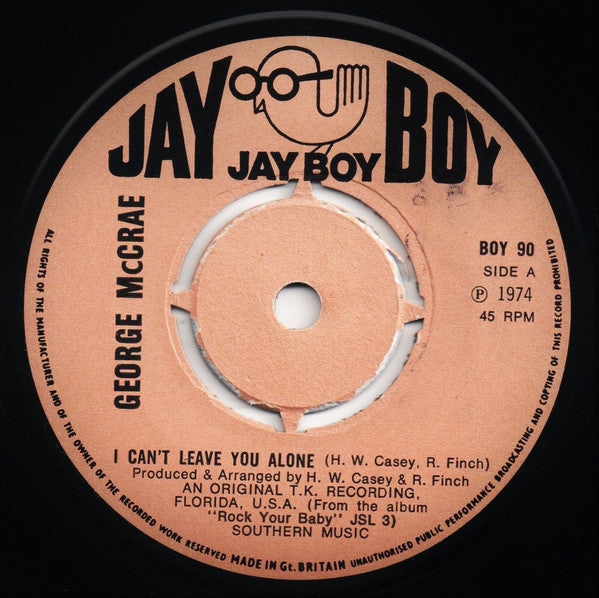 George McCrae : I Can't Leave You Alone (7", Single, Kno)