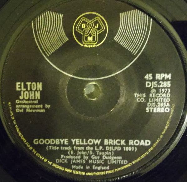 Elton John : Goodbye Yellow Brick Road (7", Single, Sol)