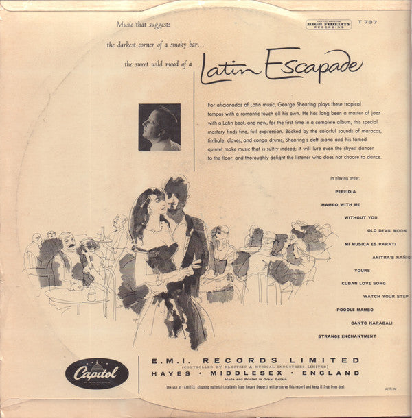 The George Shearing Quintet : Latin Escapade (LP, Album, Mono)