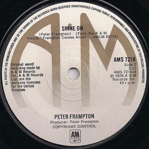 Peter Frampton : Show Me The Way (7", Single, Sol)