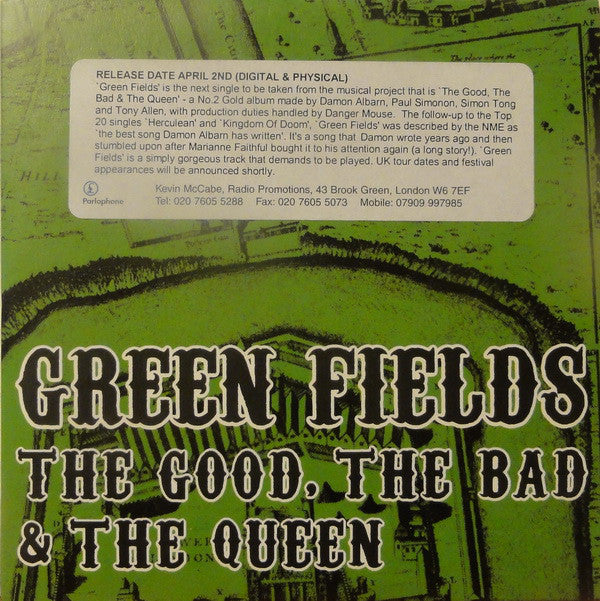 The Good, The Bad & The Queen : Green Fields (CD, Single, Promo, Car)