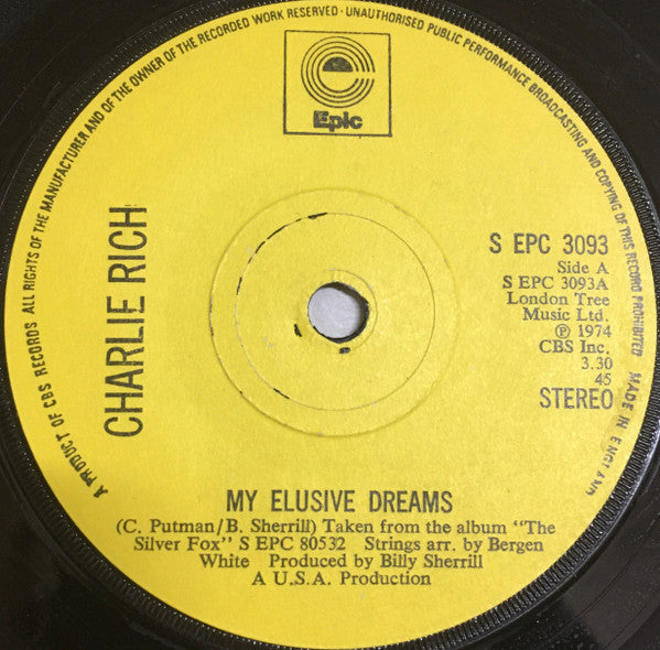 Charlie Rich : My Elusive Dreams (7", Single)