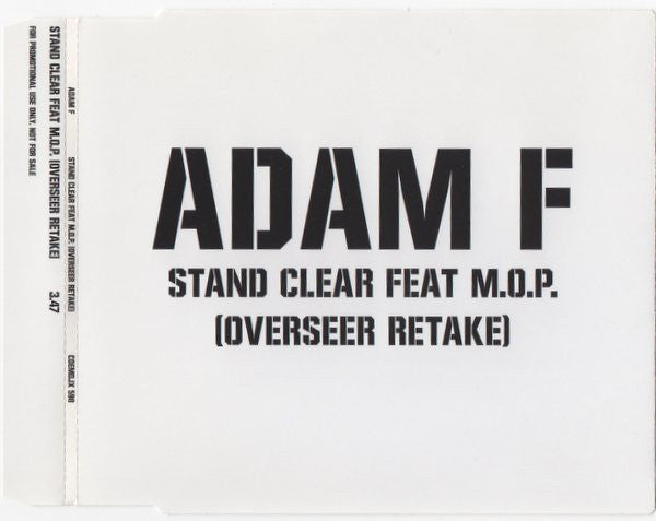 Adam F Feat. M.O.P. : Stand Clear (Overseer Retake) (CD, Single, Promo)