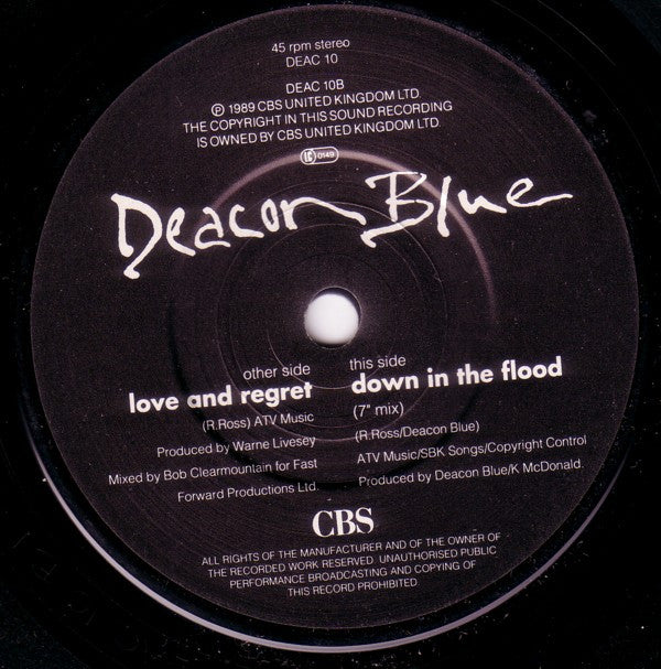 Deacon Blue : Love And Regret (7", Single)