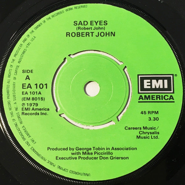 Robert John : Sad Eyes (7", Single)