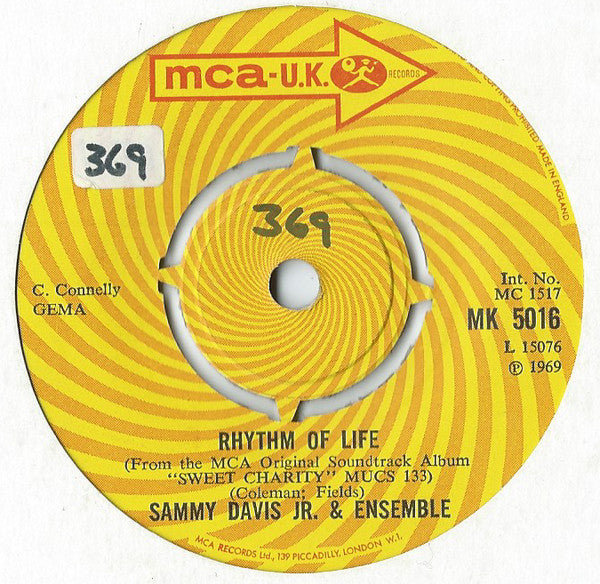 Sammy Davis Jr. & "Sweet Charity" Motion Picture Cast, Ensemble : Rhythm Of Life (7")