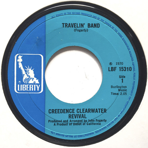 Creedence Clearwater Revival : Travelin' Band (7", Single)