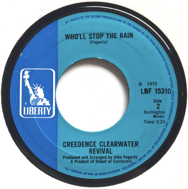 Creedence Clearwater Revival : Travelin' Band (7", Single)