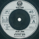 Status Quo : Dear John (7", Single)