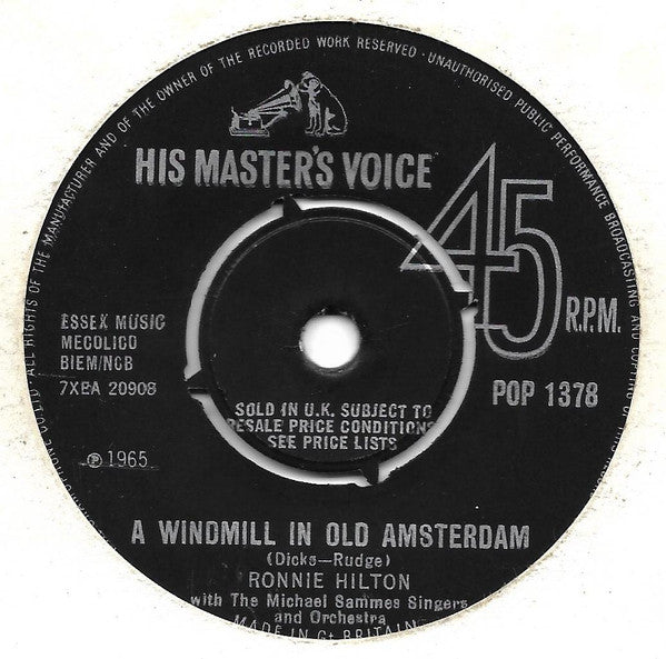 Ronnie Hilton : A Windmill In Old Amsterdam / Dear Heart (7", Single)