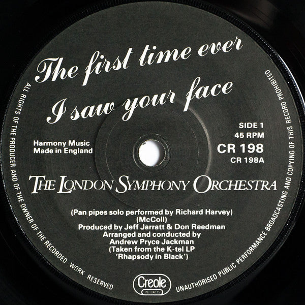 The London Symphony Orchestra : The First Time Ever I Saw Your Face / Standing In The Shadows Of Love (7", Single)