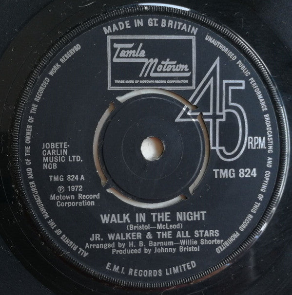 Junior Walker & The All Stars : Walk In The Night (7", Single, Kno)