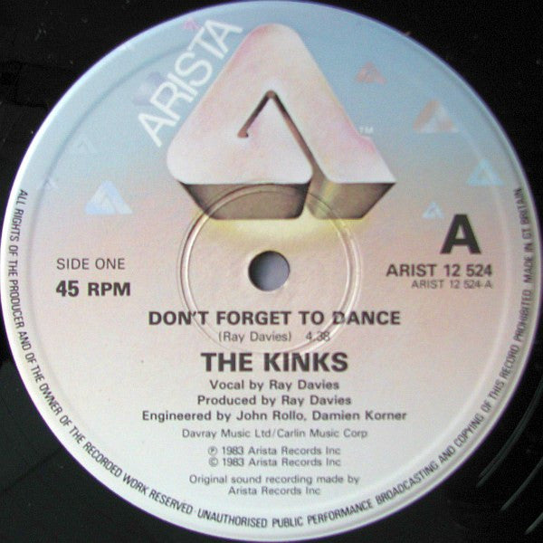 The Kinks : Don't Forget To Dance (12", Single)