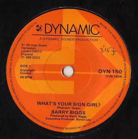Barry Biggs : What's Your Sign Girl? (7", Single)