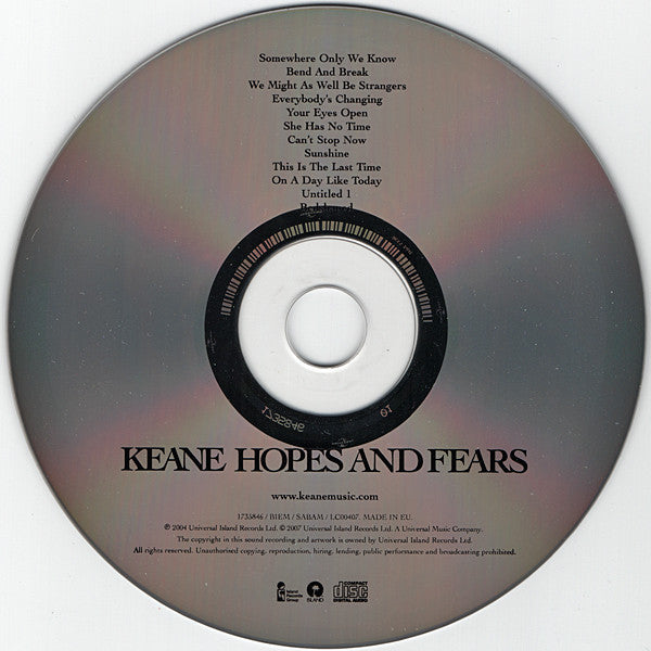 Keane : Hopes And Fears (CD, Album, RE, Dig)