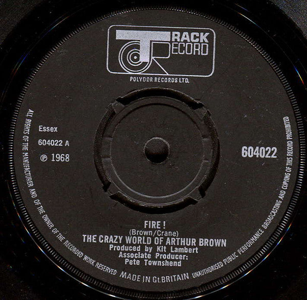The Crazy World Of Arthur Brown : Fire ! (7", Single, 4 P)