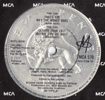 M (2) : That's The Way The Money Goes (7", Single)