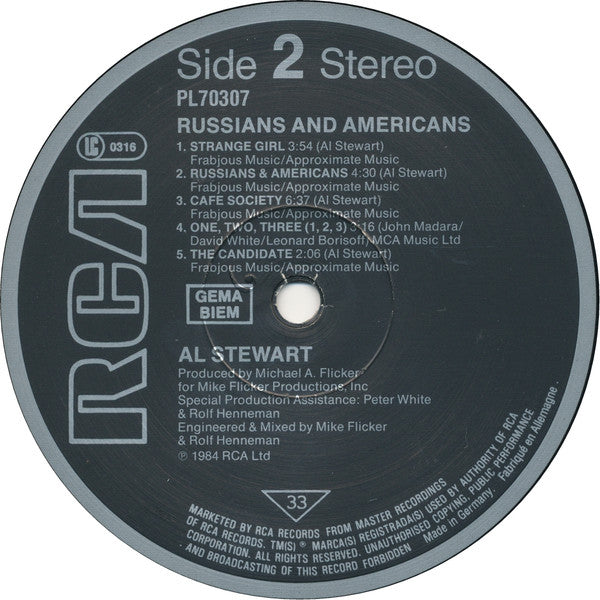 Al Stewart : Russians & Americans (LP, Album)