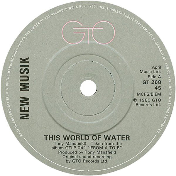 New Musik : This World Of Water (7", Single)
