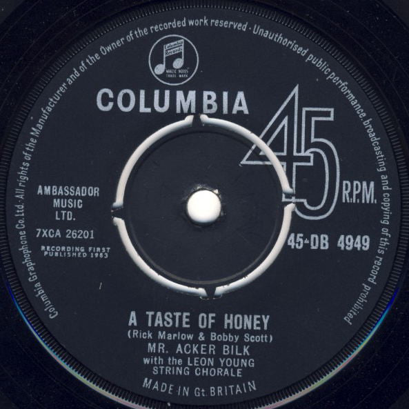Acker Bilk With The Leon Young String Chorale : A Taste Of Honey (7", Single)