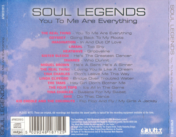 Various : Soul Legends - You To Me Are Everything (CD, Comp)