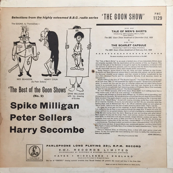 The Goons, Peter Sellers, Harry Secombe, Spike Milligan : The Best Of The Goon Shows No. 2 (LP, Mono, Gol)