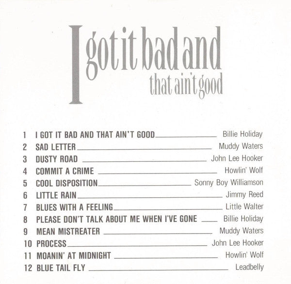 Various : I Got It Bad And That Ain't Good - 25 Blues And Soul Hits (CD, Comp)