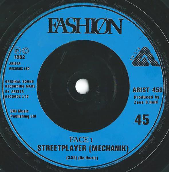 Fashion : Streetplayer-Mechanik (7", Single, Blu)