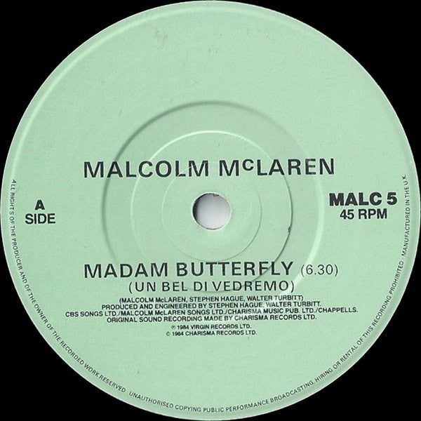 Malcolm McLaren : Madam Butterfly (7", Single, Aru)