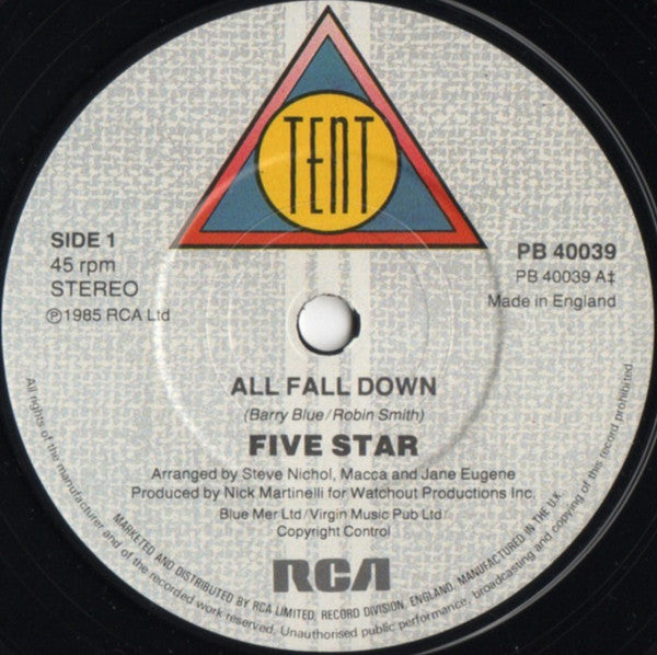 Five Star : All Fall Down (7", Single)