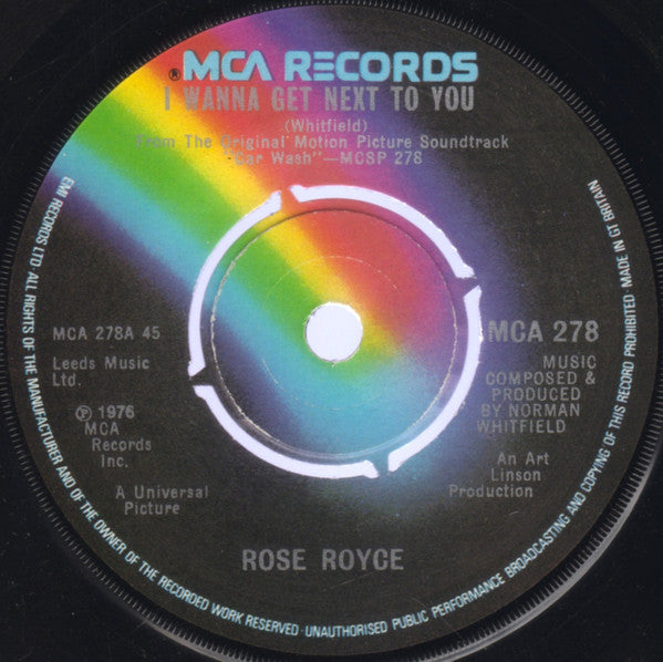 Rose Royce : I Wanna Get Next To You (7", Single)