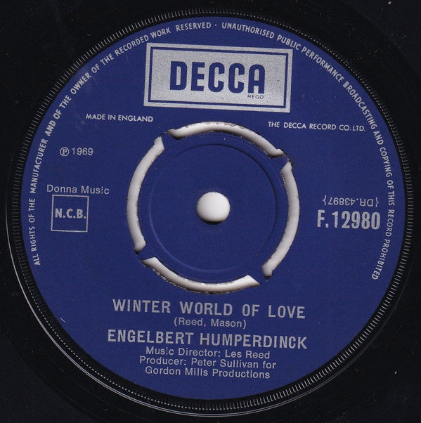 Engelbert Humperdinck : Winter World Of Love (7", Single)