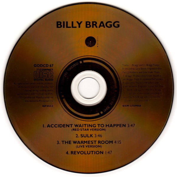Billy Bragg : Accident Waiting To Happen (Red Star Version) (CD, Single, Ltd)