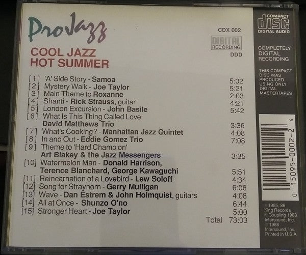 Various : Cool Jazz - Hot Summer (CD, Comp)