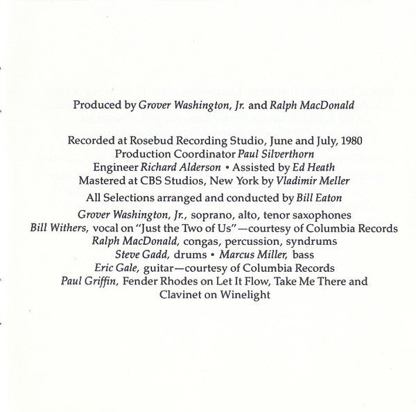 Grover Washington, Jr. : Winelight (CD, Album)