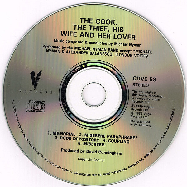 Michael Nyman : The Cook, The Thief, His Wife And Her Lover (CD, Album)