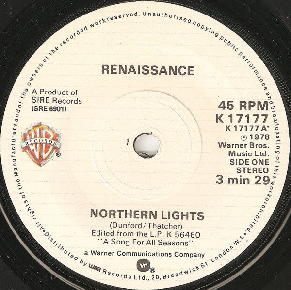 Renaissance (4) : Northern Lights (7", Single)
