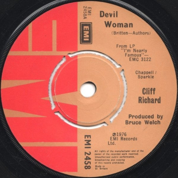 Cliff Richard : Devil Woman (7", Single, 4-P)