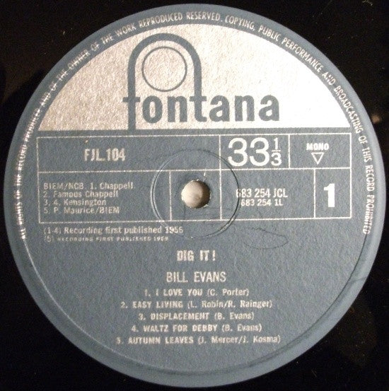 Bill Evans : Dig It! (LP, Comp, Mono)