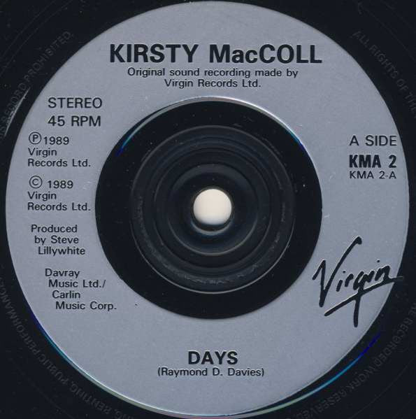 Kirsty MacColl : Days (7", Single, Sil)