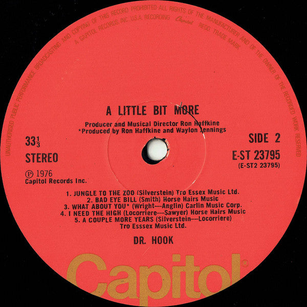 Dr. Hook : A Little Bit More (LP, Album, Ora)